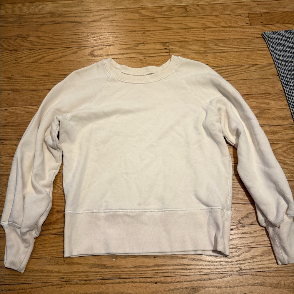 Madewell Rivet & Thread Cream Crewneck Sweatshirt